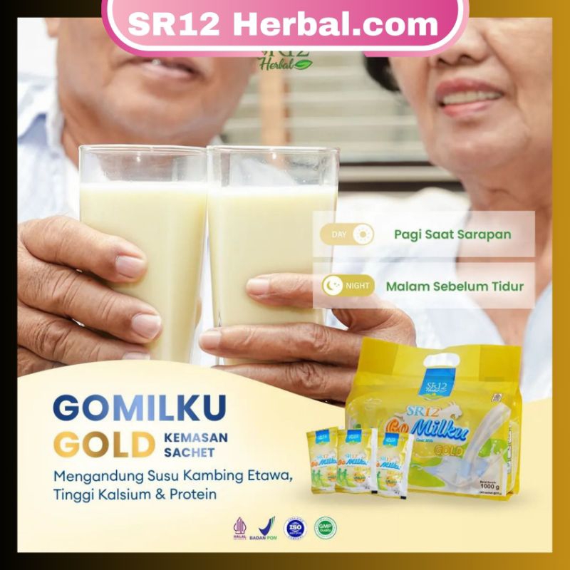 

GOMILKU GOLD SR12 1.000 GRAM | Kemasan Sachet Susu Kambing untuk Lansia | Susu Kesehatan Go Milku