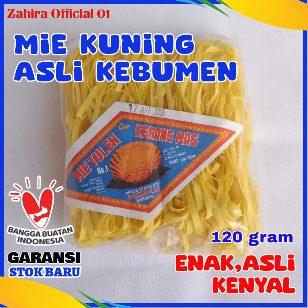 

Mie Kuning Kering Cap KERANG MAS Mie Tulen Jadul Khas Kebumen 120gram