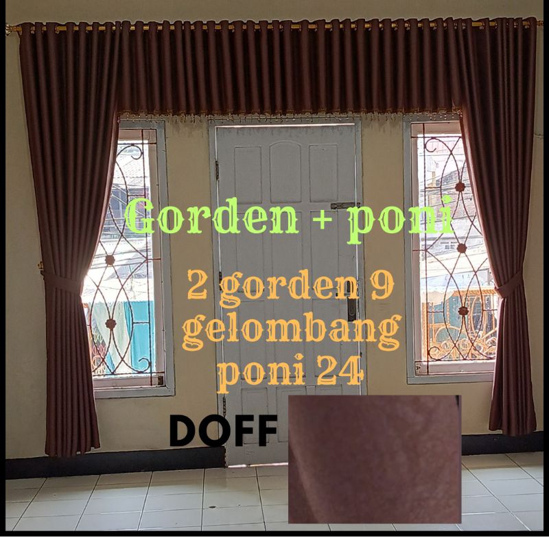 Gorden set poni.gorden black out import polos.gorden pintu jendela gorden ruang tamu .gorden kamar .
