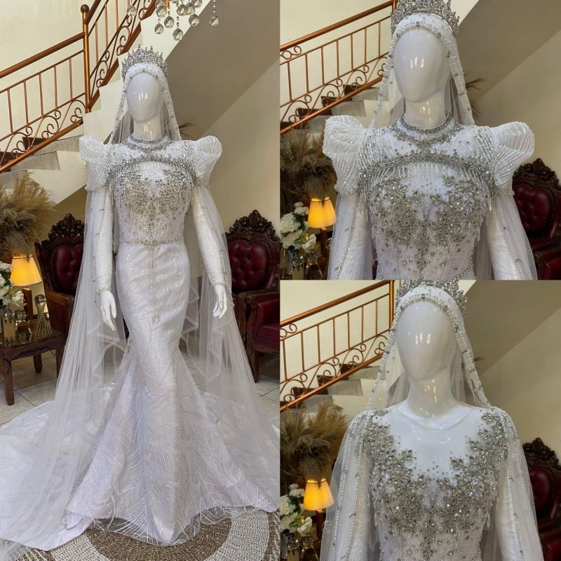 Gaun pengantin mewah elegan | Gaun pengantin | Gaun pengantin premium | Gaun Slim Pengantin