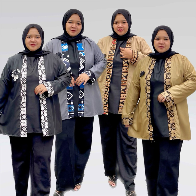 OUTER CARDIGAN JUMBO LENGAN PANJANG BAHAN KATUN UKURAN LD 120 130 140 CM Kardigan Atasan