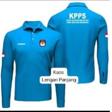 KAOS BERKERAH LENGAN PANJANG KPPS FREE NAMA DI BAJU // KAOS KPPS BISA COD