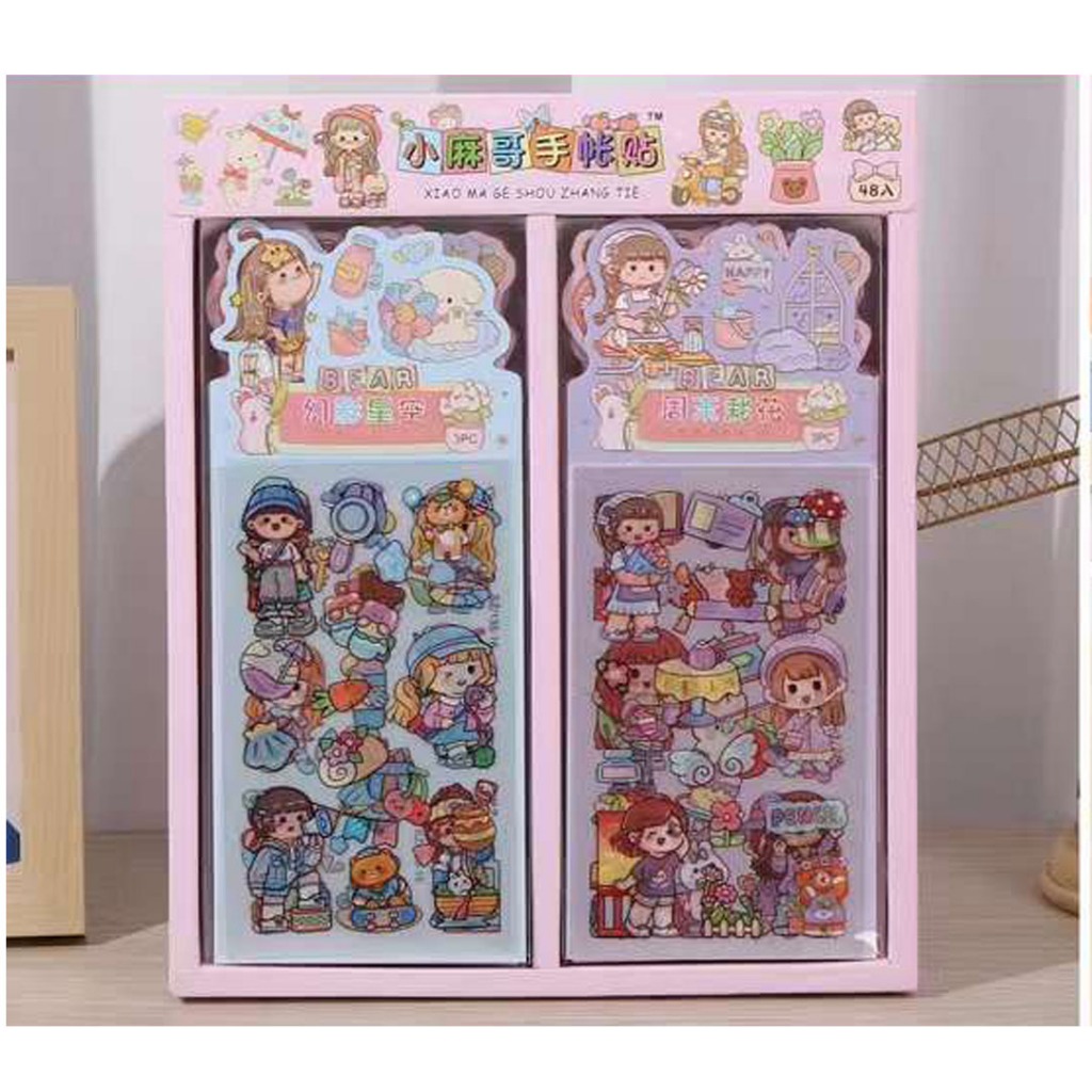 

Stiker Kawaii Dodo Girl Bujo Journal Planner Cute Estetik PET Transparan isi 3 lembar Stiker Lucu Viral Sanrio Korean Girls