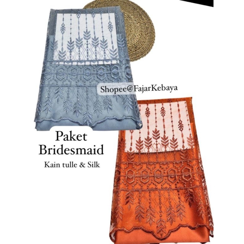 ✅ Kain Bridesmaid Paket / Paket Bridesmaid Dress (Brokat Tile + Satin Velvet ) / Kain Bridesmaid / S