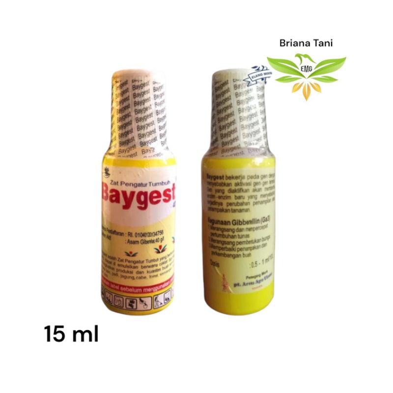 ￼Baygest ZPT 40SL 15ml Asam Giberelat 40 g/l Zat Pengatur Tumbuh Mempercepat Pertumbuhan Tunas Buah 