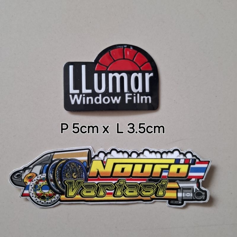 Stiker LLumar window film kaca film emblem embos timbul