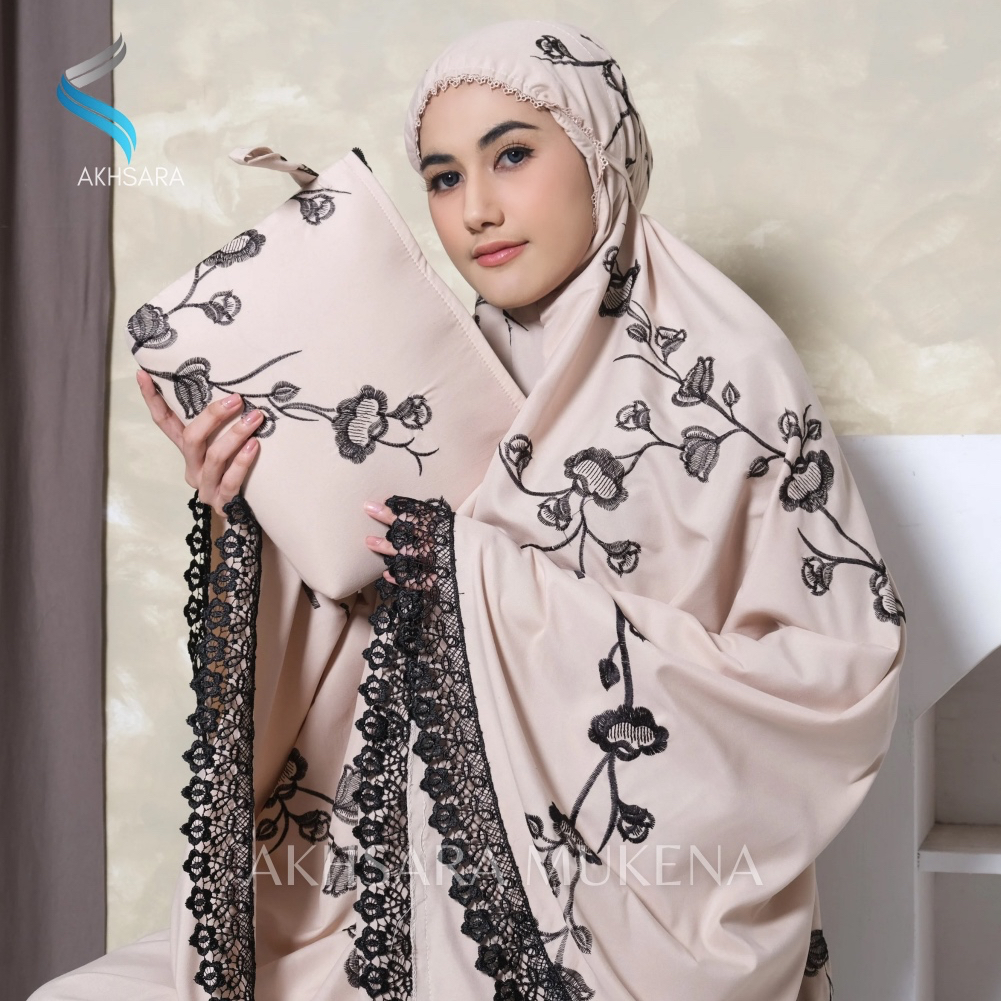 AKHSARA - Mukena Dewasa Katun Premium Bordir Azzahra Renda Mewah