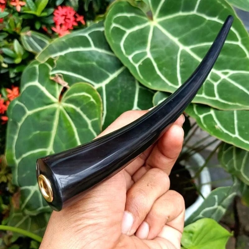 ONCE PIPA ROKO TANDUK KERBAU HITAM MANIS PANJANG 15CM HITAM FULL MULUS BONUS TASBIH