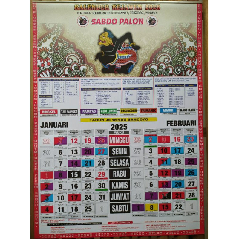 

GROSIR : Kalender 2025 - Kalender Jawa 2025 Sabdo Palon - Tanggalan Jawa lengkap Perhitungan Kejawen Primbon Wukon Weton