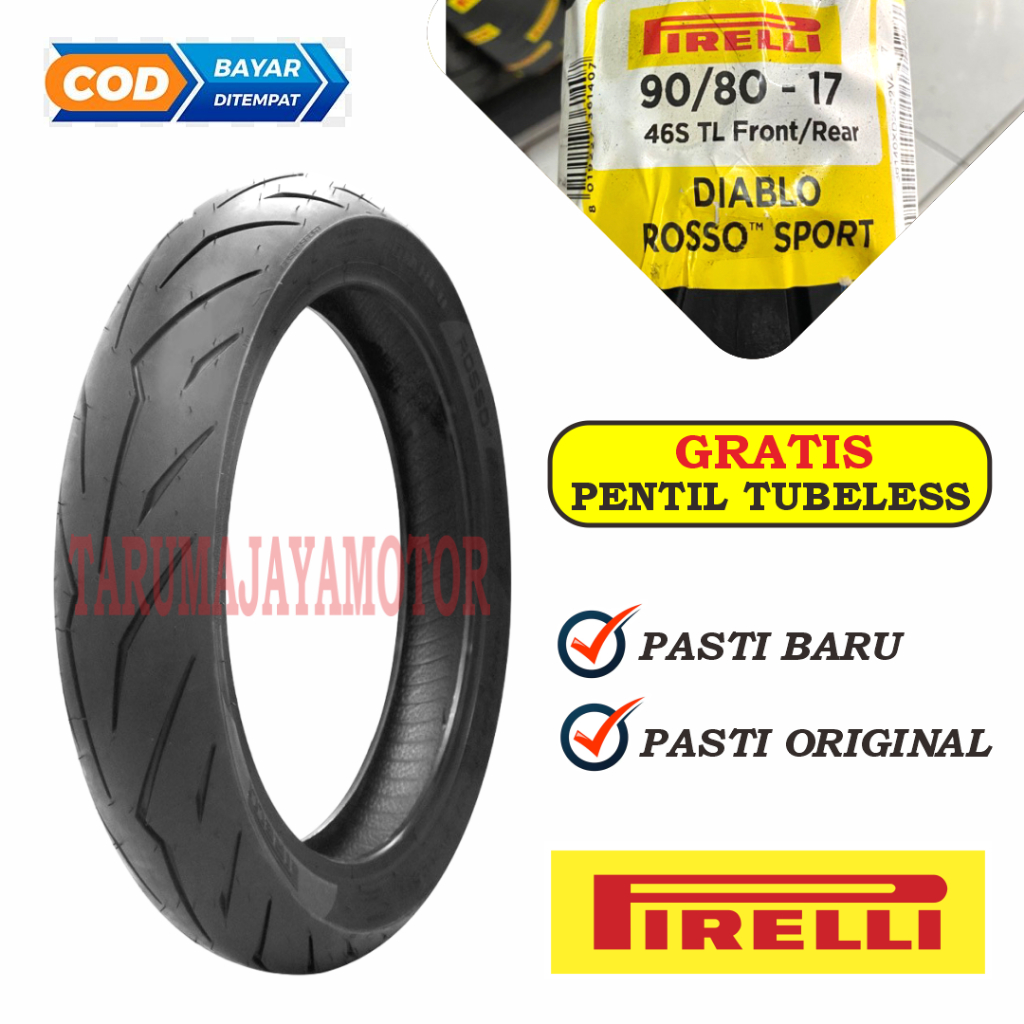Pirelli Diablo Rosso Sport 90/80-17 Racing Compound Ban Luar Motor Balap Road Race Ring 17