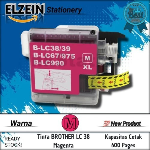 Cartridge Tinta Compatible Brother LC38 LC 38 Magenta Printer BROTHER DCP 145C, 163C, 165C, 185C, 19