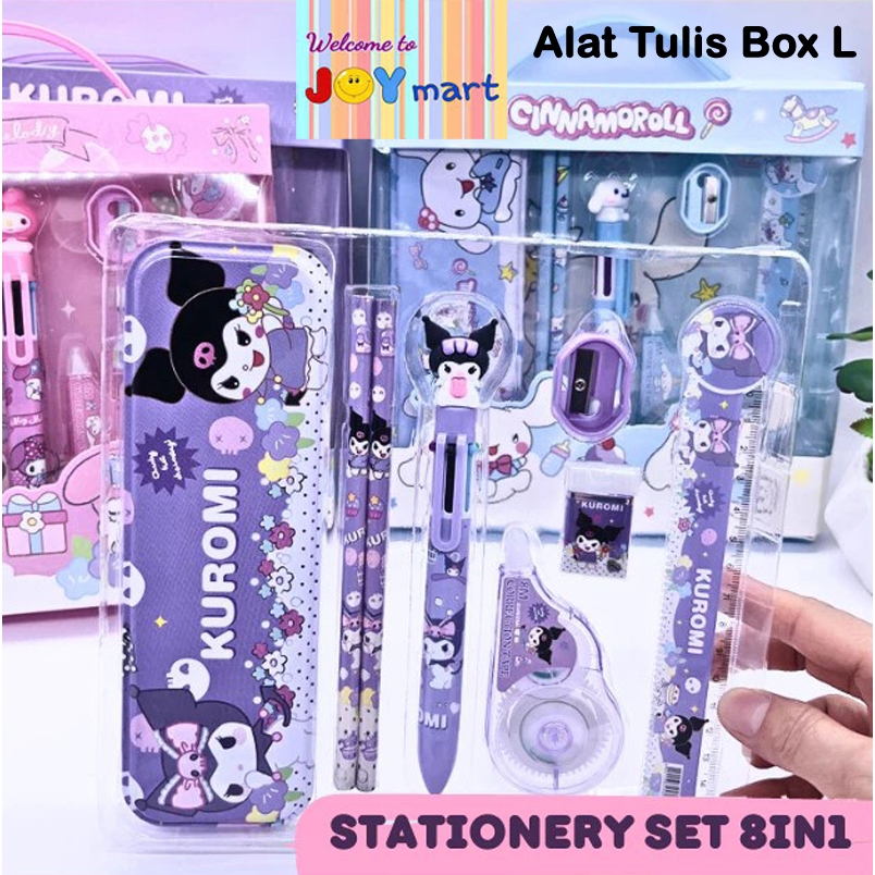 

COD Joy KTB Alat Tulis Box S M L Perlengkapan Sekolah Box Motif Sanrio Labubu Kuromi Capybara Lucu