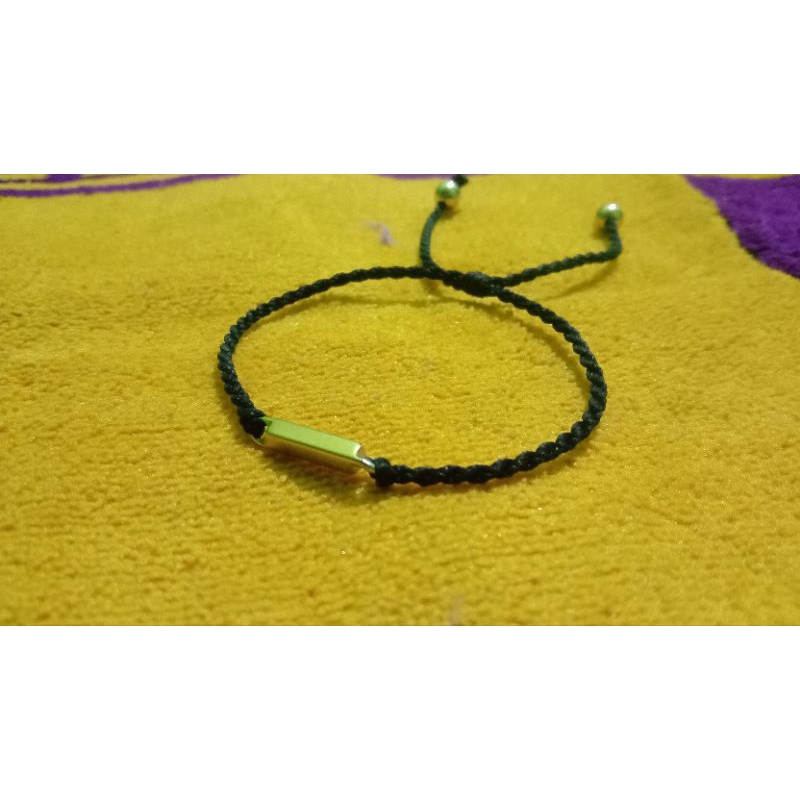 gelang tali hitam titanium