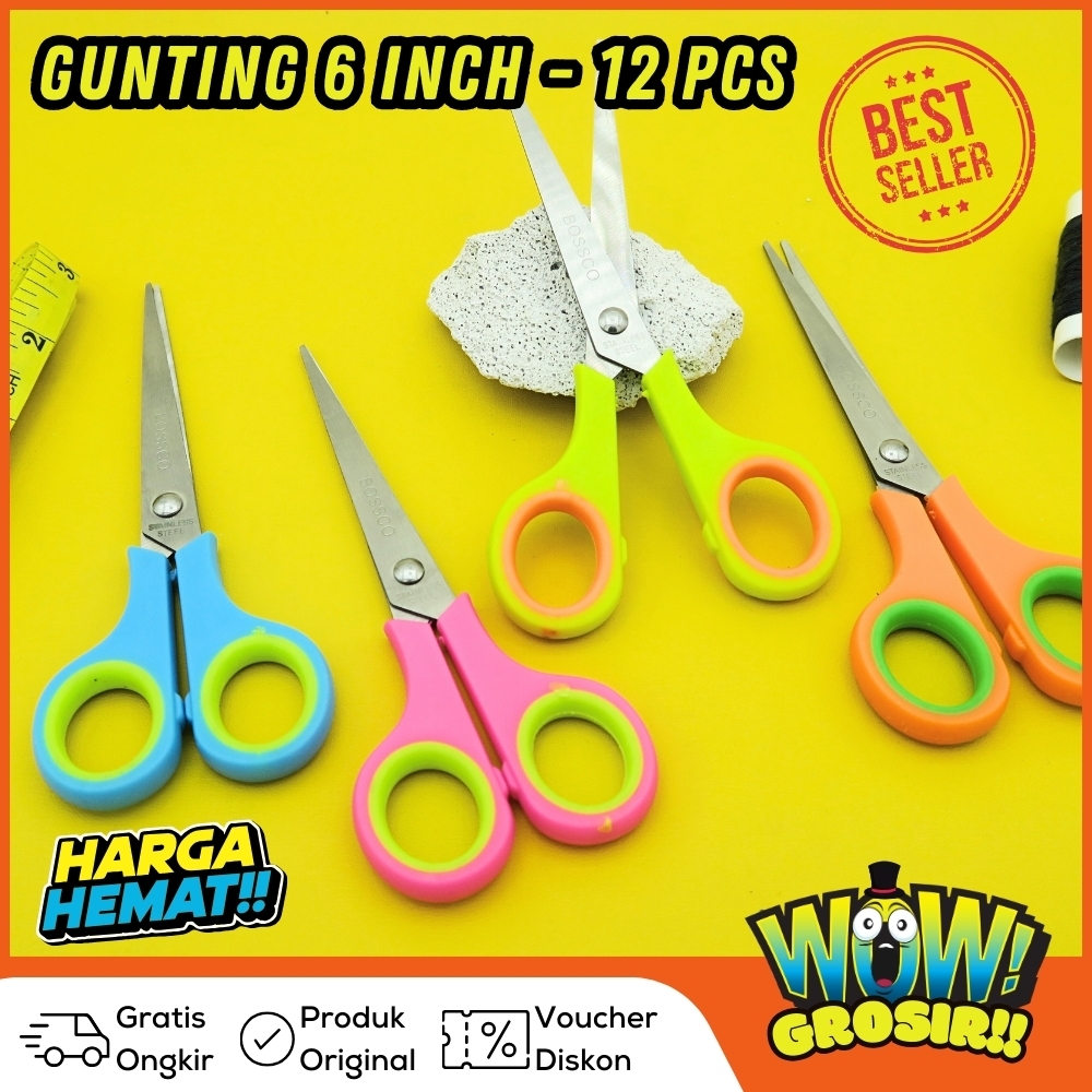 1 Lembar(12 Pcs) Gunting Scissors BOSSCO BC-806