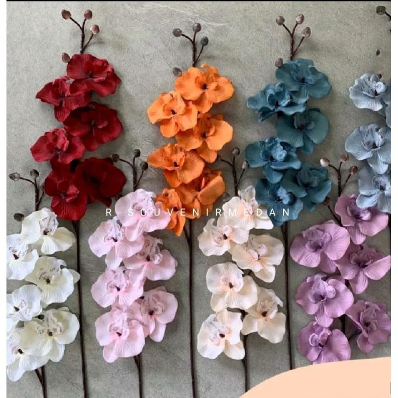 R SOUVENIR MEDAN (BU48)BUNGA ANGGREK R6/ ORCHID ARTIFICIAL FLOWER HIASAN PELAMINAN DEKORASI PERNIKAH