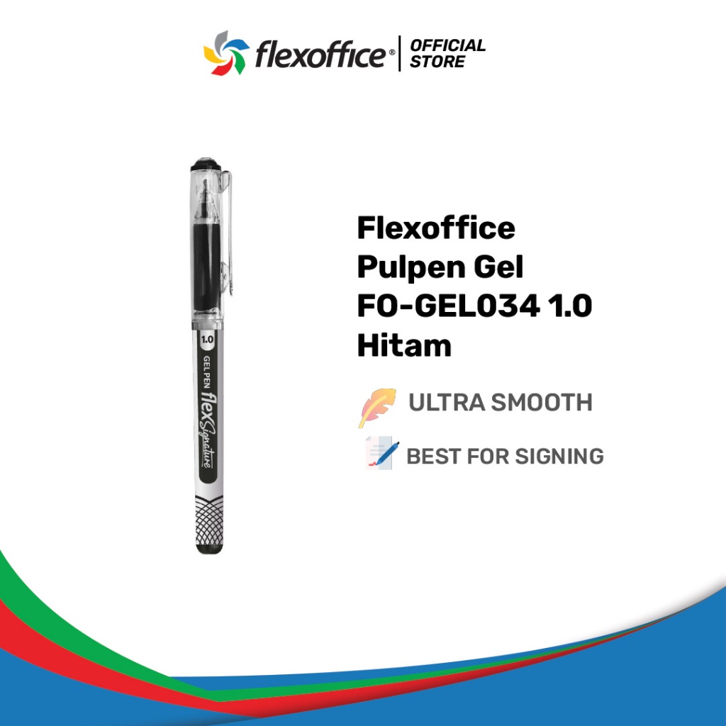 

FlexOffice Pulpen Gel FO-GEL034 1.0 Hitam 12 Pcs/Box