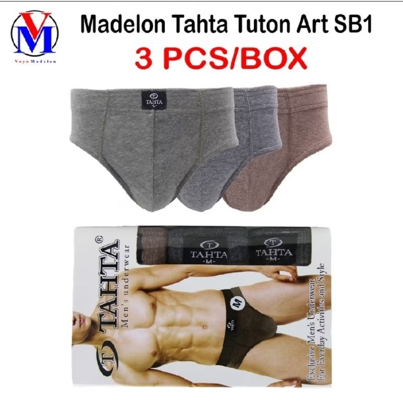 [3 Pcs] Celana Dalam TAHTA Tuton by Madelon | CD Pria Dewasa Katun Lembut