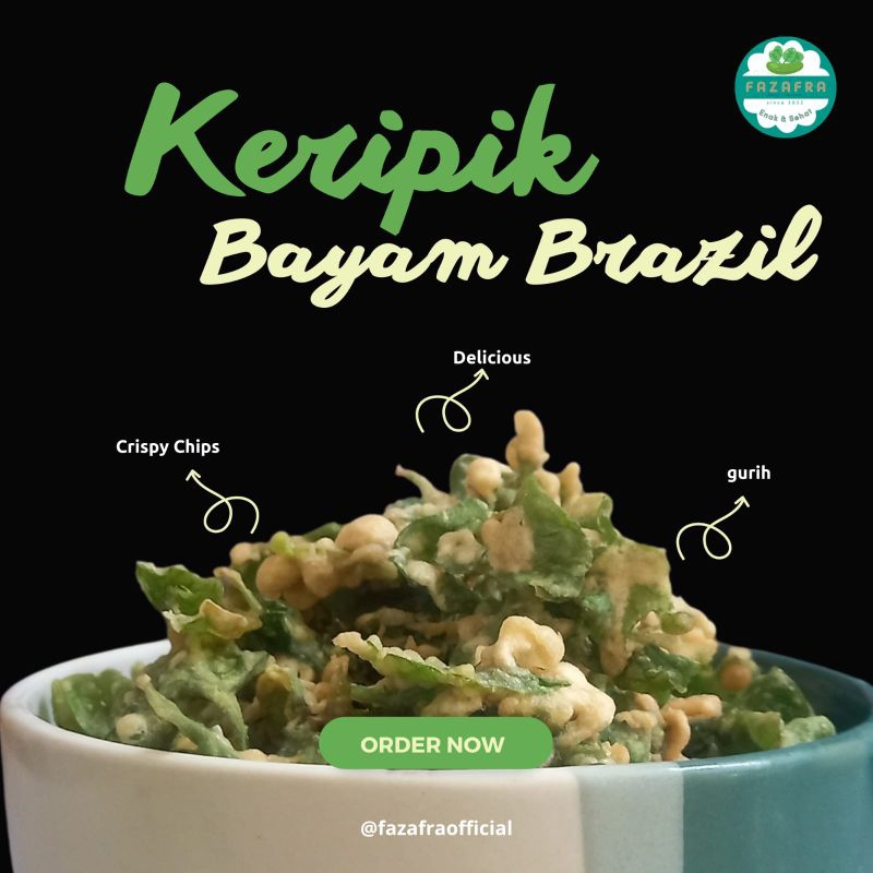 250 gram Fazafra Keripik Bayam Brazil Organik Sehat