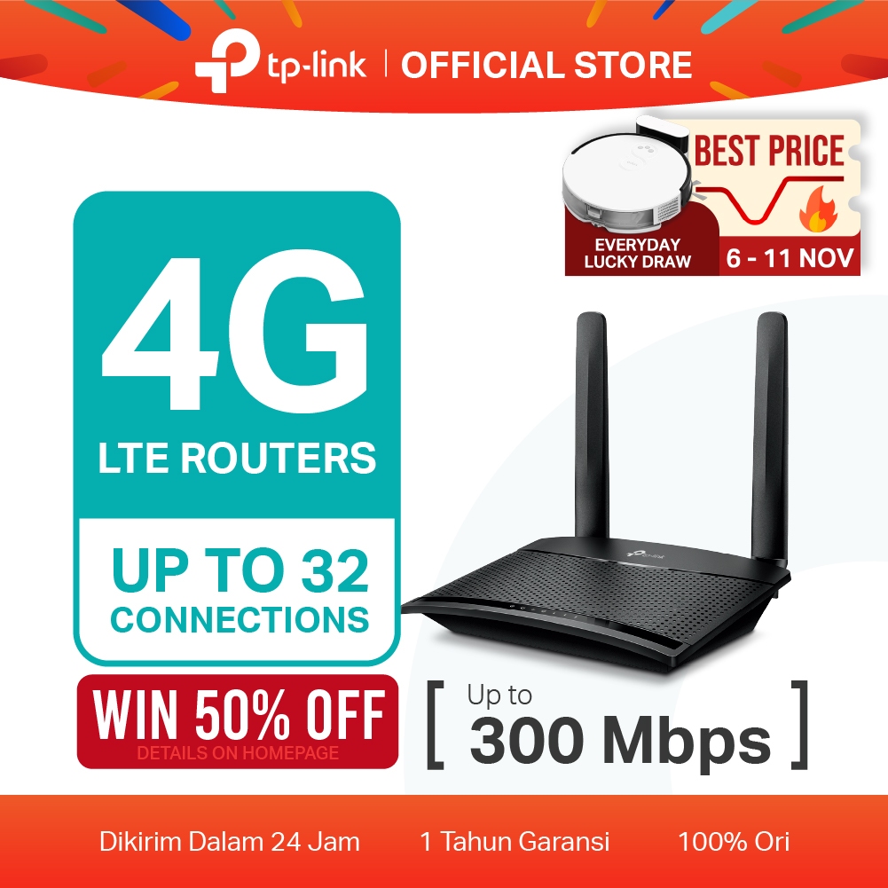 TP-Link 4G WiFi Modem MR100 MR105 MR6400 LTE Router All Operator SIM Card orbit telkomsel Wireless