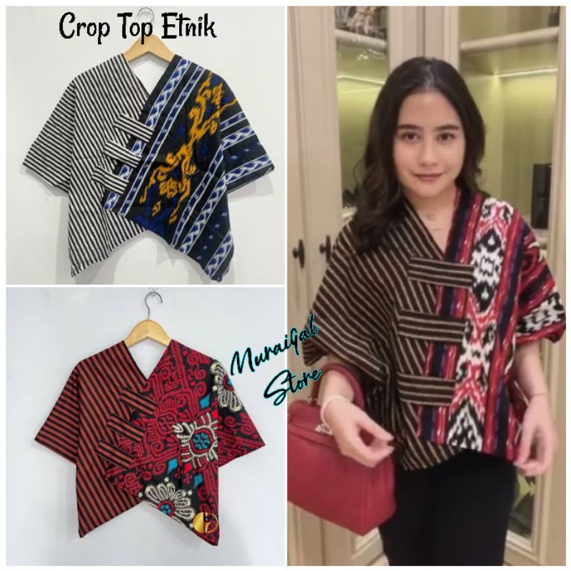 CROP TOP ATASAN BATIK KEKINIAN BEST SELLER BATIK PEKALONGAN BLOUSE CROP TOP SERAGAMAN BATIK PRILLY