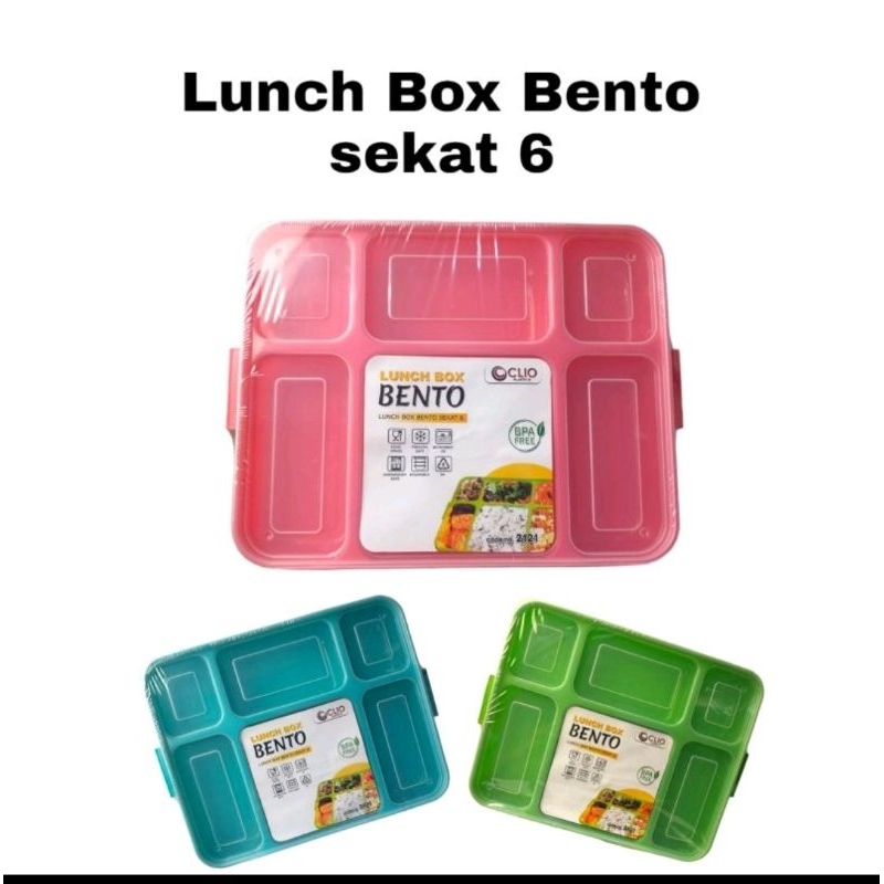 ompreng bento sekat 6 clio lunch box rantang tempat makan