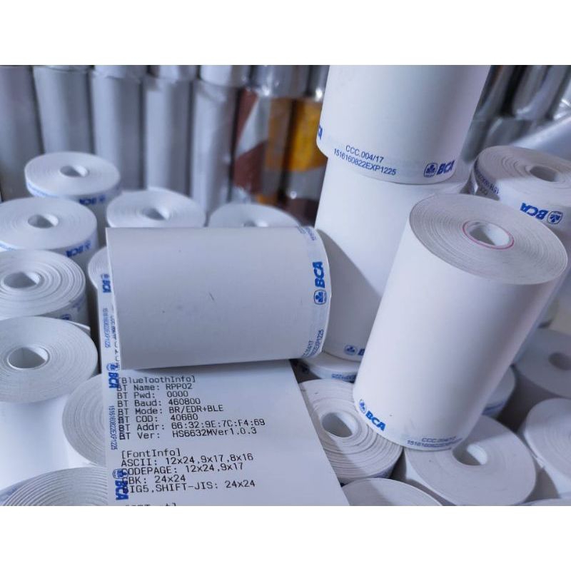 

Promo Kertas kasir thermal logo bank BCA 58/5740mm paket 100Roll(1box)