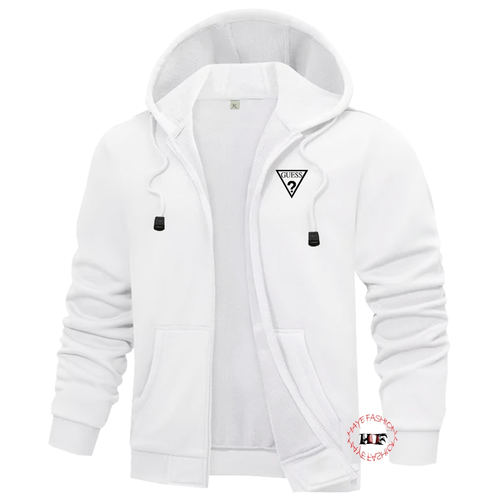 Haye Fashion - Jacket Zipper Resleting Jacket Gues Segitiga Hitam Jacket Pria/Wanita Jacket Tebal