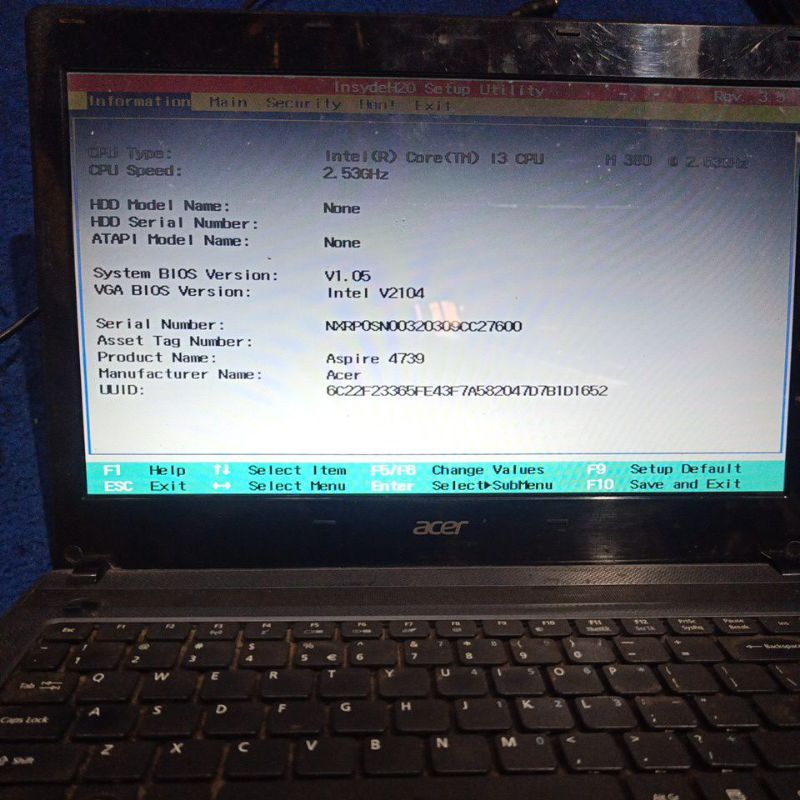 matherbod Acer aspire 4739 series core i3