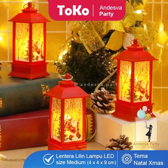 lentera lilin natal mini / Lampu Lentera Lilin Led Natal Souvenir lentera 9 cm hampers natal kado