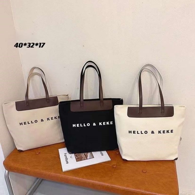 BOOROON- ToteBag Korean  Bahan Canvas Premium