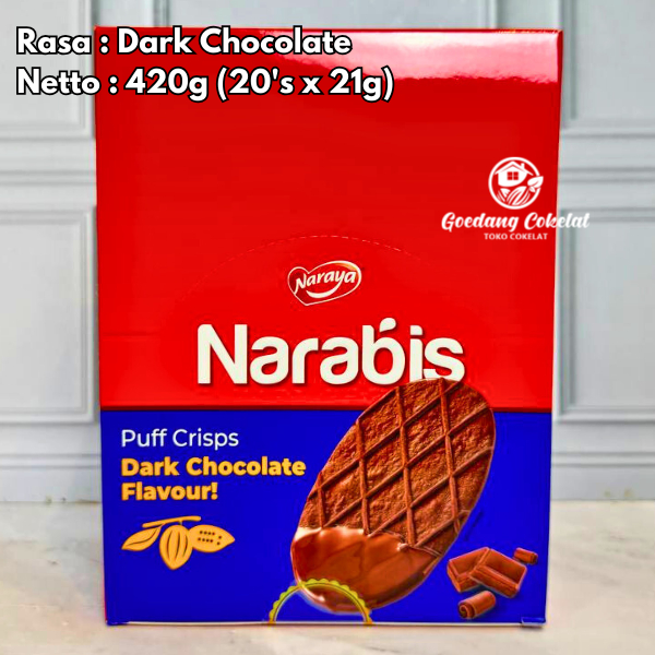 

NARAYA NARABIS PUFF CRISPS Biskuit Cookies Puff Rasa Butter Coconut Latte Dark Chocolate 420g