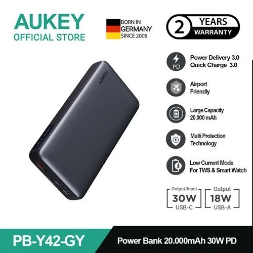 AUKEY POWERBANK WIRELESS 20000MAH FAST CHARGING 18W PD3.0 New ORIGINAL
