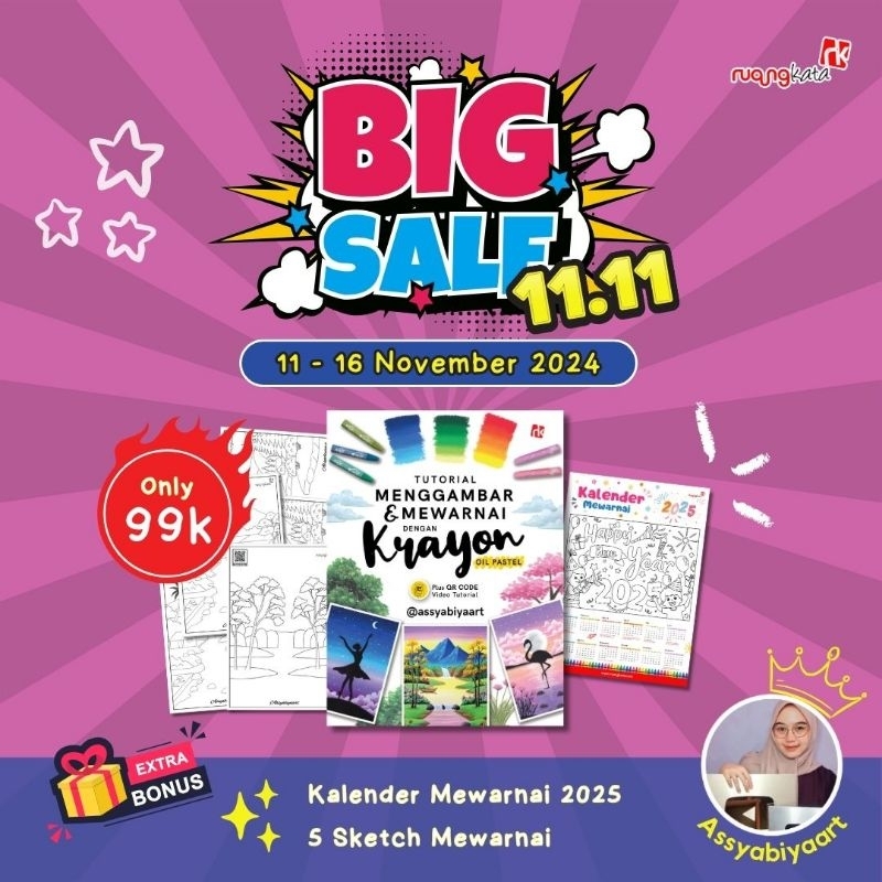 Buku Tutorial Menggambar & Mewarnai Dengan Krayon oil Pastel