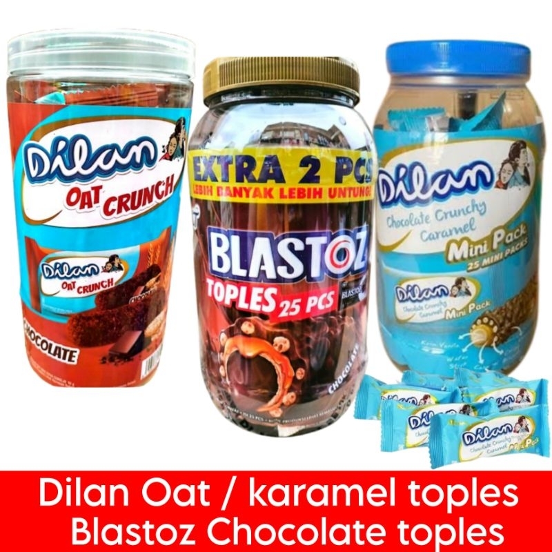 

Dilan mini oat crunch karamel blastoz coklat toples isi 25pc