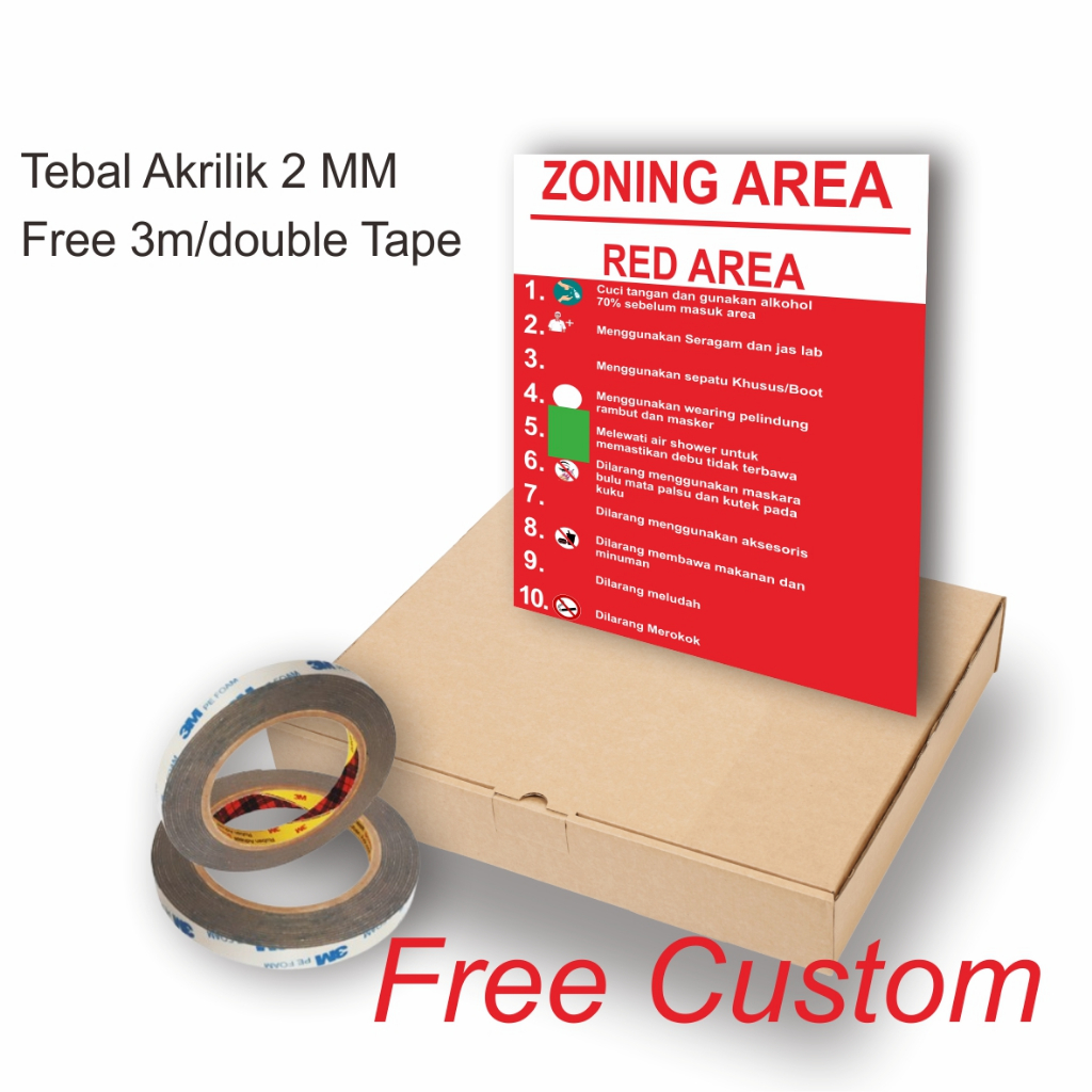 

Rambu Area Zona Papan Petunjuk Zona Sign Zone Akrilik