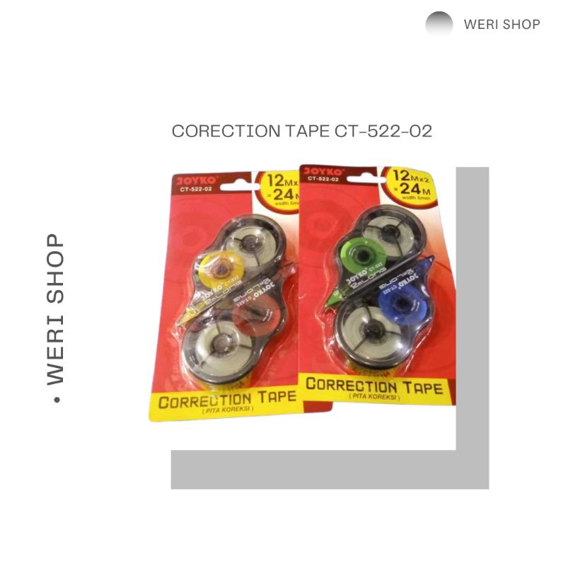 

TIP EX KERTAS ISI 2 /CORECTION TAPE CT-522-02 MERK JOYKO (PER PCS)