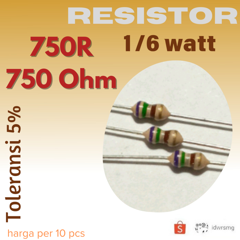 R Resistor 750R R750Ohm 1/6w 750 ohm 750ohm 1/6 watt 5%