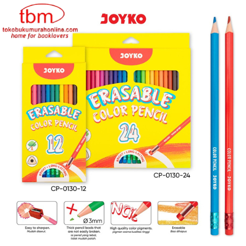 

TBMO JOYKO Erasable Color Pencil Pensil Warna Dapat Dihapus Joyko CP-0130 Triangle Grip