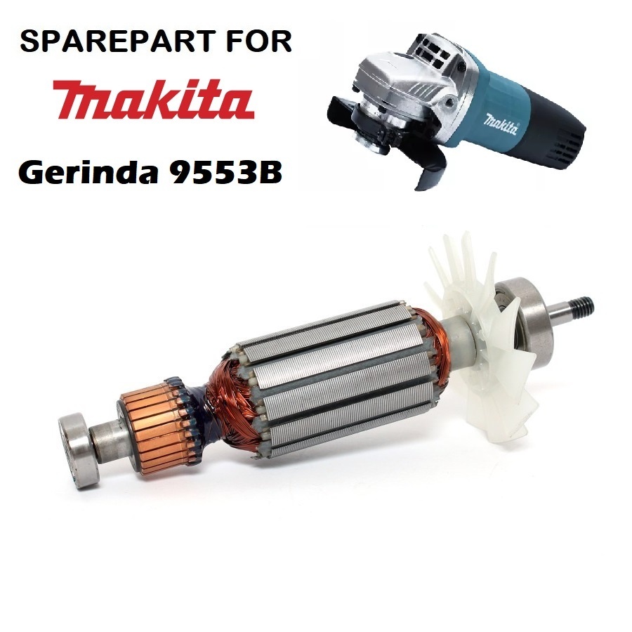 Sparepart Armature Mesin Gerinda Tangan MAKITA 9553B / 9553 B / Angker Dinamo Gurinda MAKITA 9553 B 