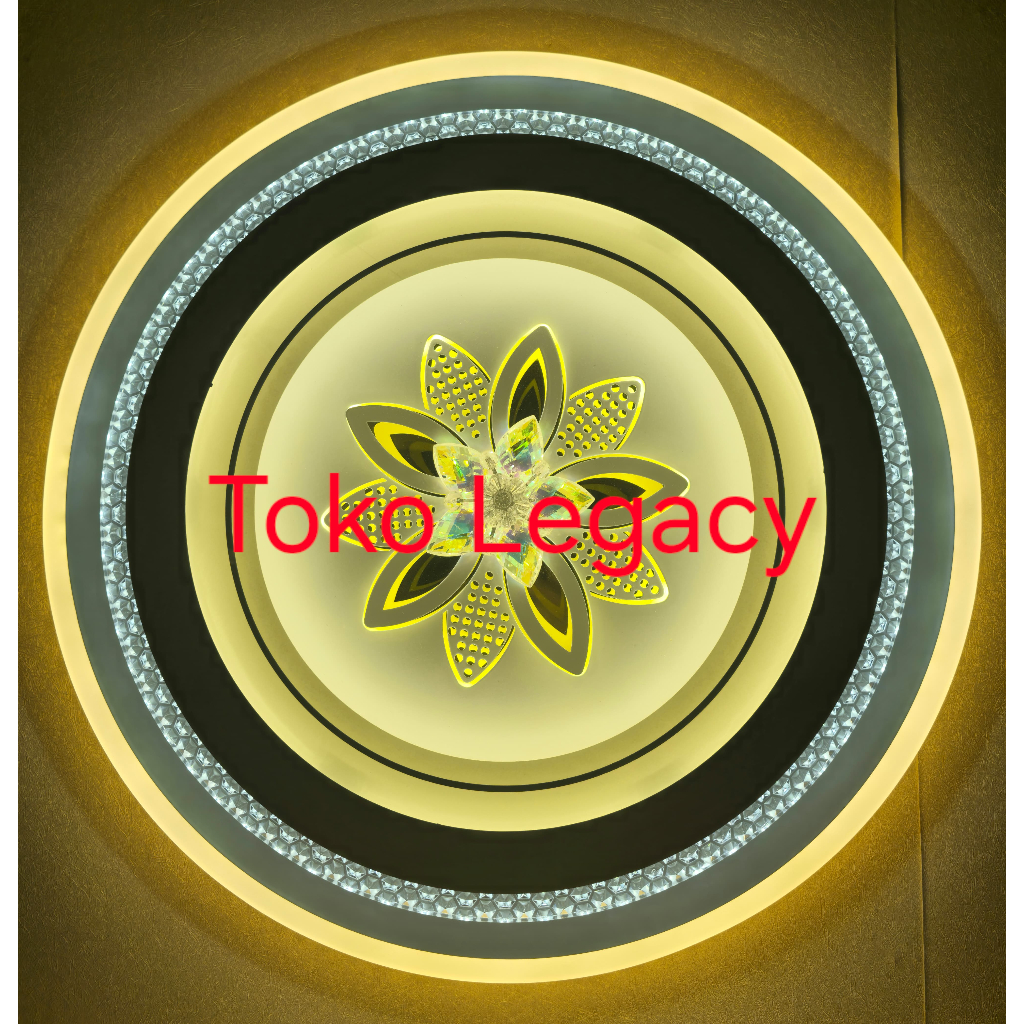 LAMPU PLAFON BULAT 50CM 3 WARNA PUTIH+KUNING+PUTIH DAN KUNING