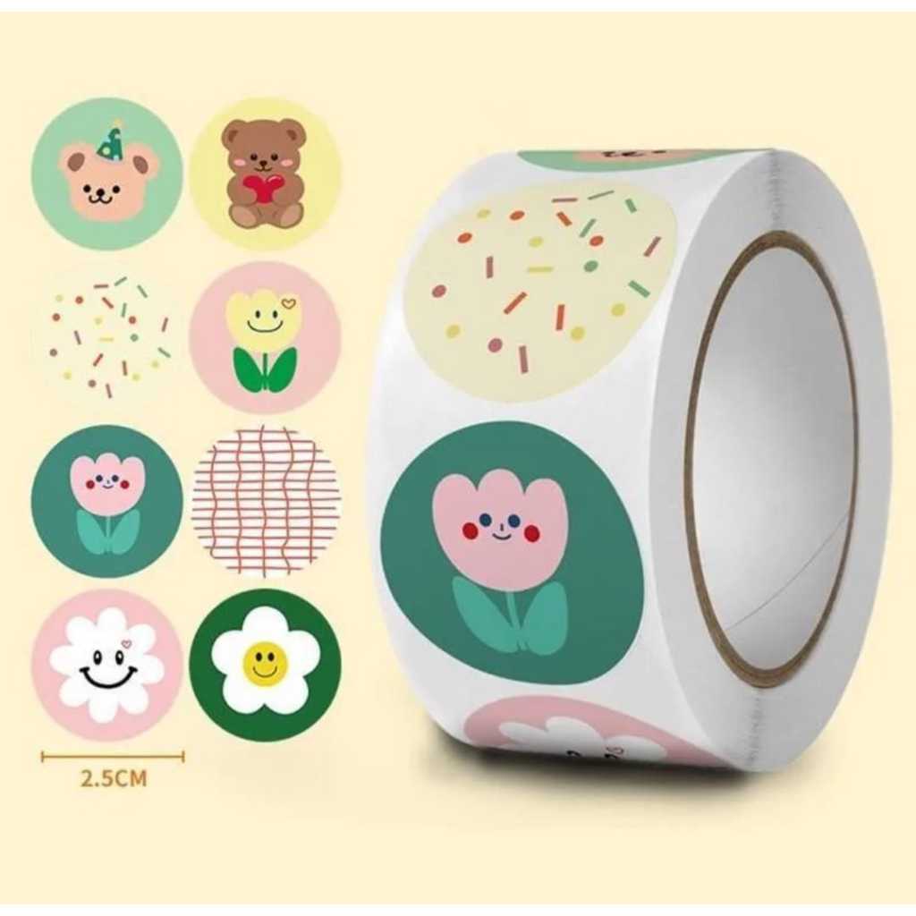 

500 Pcs Sticker Tulip Daisy Bear (8 Styles)