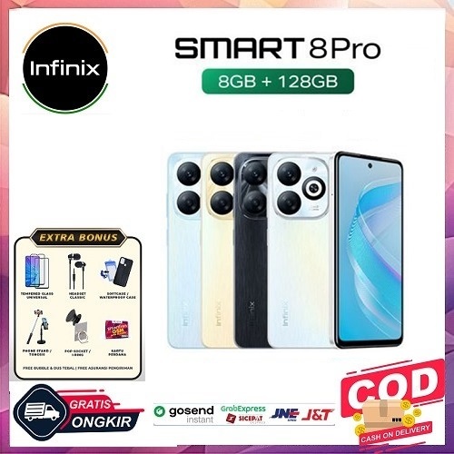 Infinix Smart 8 Pro 8/128GB- Up to 16GB Extended RAM - 6.6"