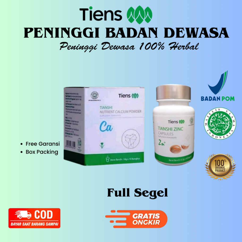 

Peninggi Badan Tiens Original Best Seller Susu Kalsium NHCP dan Zinc