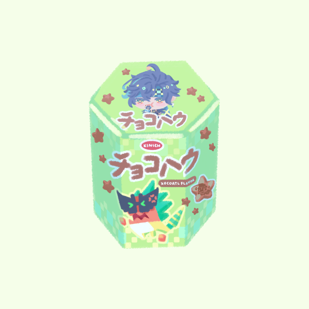 

Kinich Ajaw Genshin Impact Chocobi Snack Crossover Sticker fanmerch by maowtcha