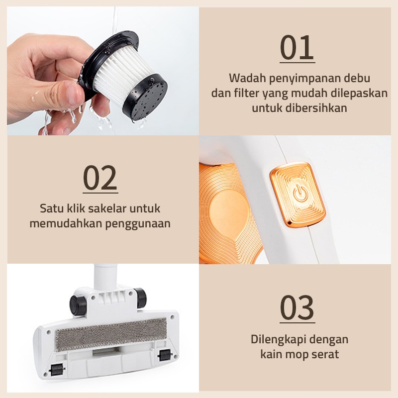 BestPromo New Gm Bear Vacuum Cleaner Wireless 2034 - Penyedot Debu Kasur Karpet Vacum Cleaner