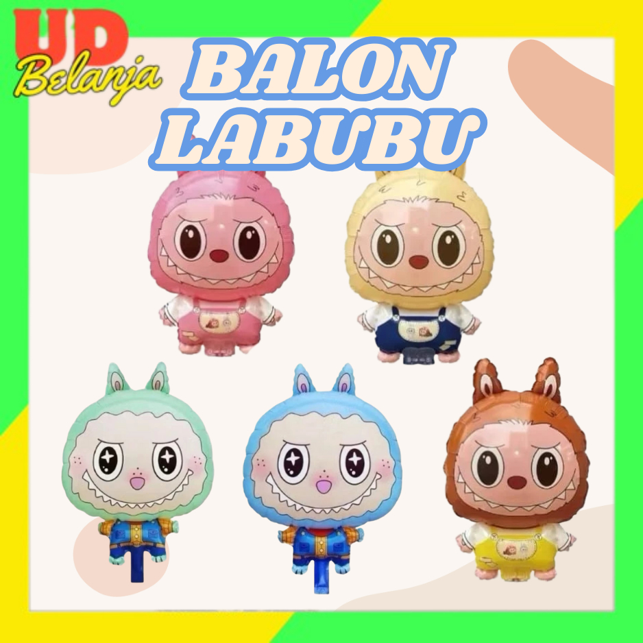 UD Mainan Balon Karakter Labubu Balon Jumbo Gas Foil Karakter