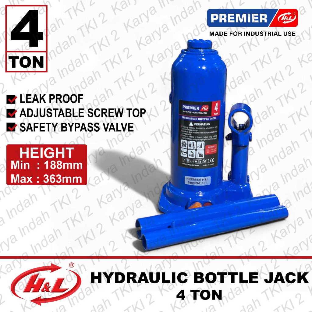 Dongkrak Botol 4 Ton HL Hydraulic Bottle Jack 4T Mobil HNL Dongkrak Hidrolik 4TON H&L