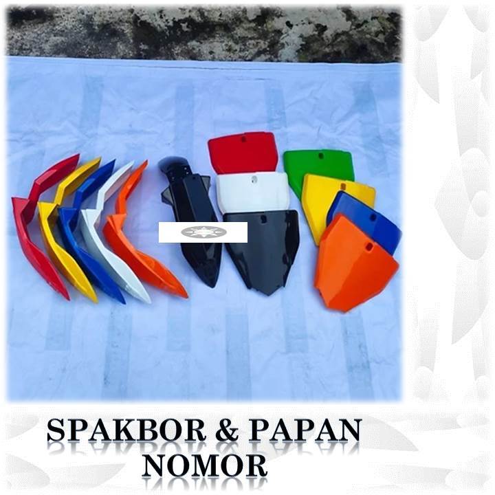 Spakbor depan husqvarna cr65 dan papan nomor husq cr 65 set supermoto klx bf dtracker crf 150l