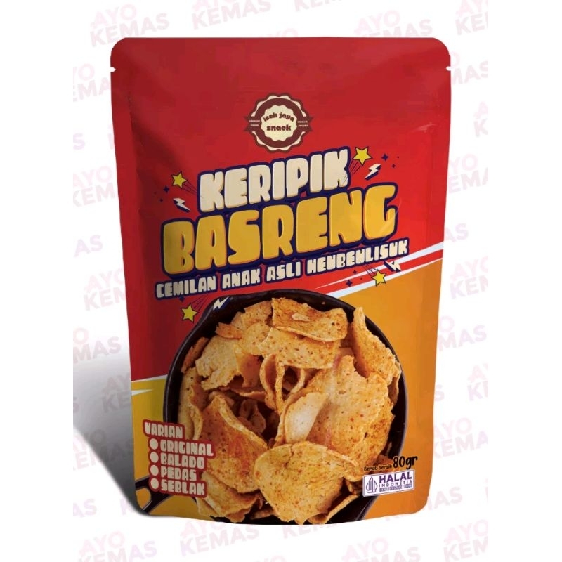 

Keripik Basreng PAKET USAHA standing pouch full print isi 80gram