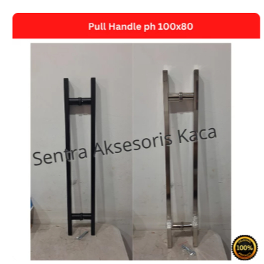 Pull Handle kotak PH DL SQ 802 40x20x1000x800 Matt Black/Kombinasi Tarikan Pintu Stainless - PSS+SSS